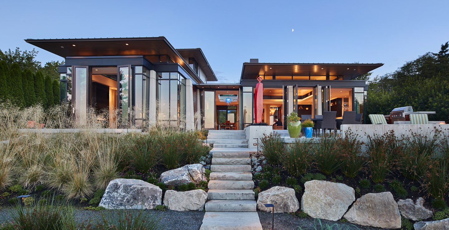 North Beach Contemporary dusk exterior stairs